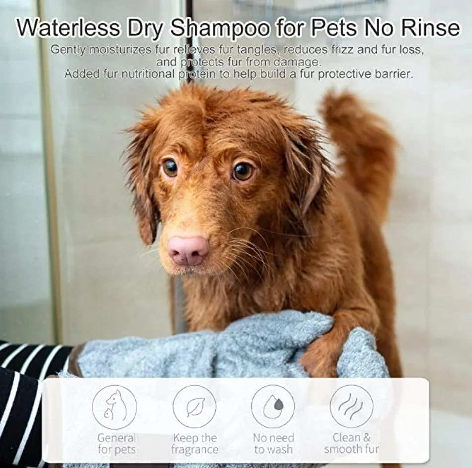 OEM Waterless Dog Shampoo Natural Dry Shampoo for Dog Cleaning Pet Bath Shampoo