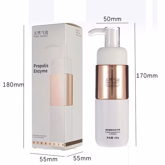 Fabricante de pasta de dente com bomba líquida enzimática de própolis sem flúor orgânico natural de marca própria personalizada por atacado