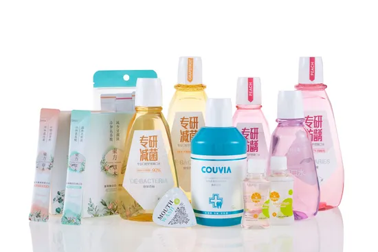 Garrafa pet de marca própria personalizada 500ml tamanho de viagem enxaguatório bucal líquido de menta ativo para mau hálito reduz placa