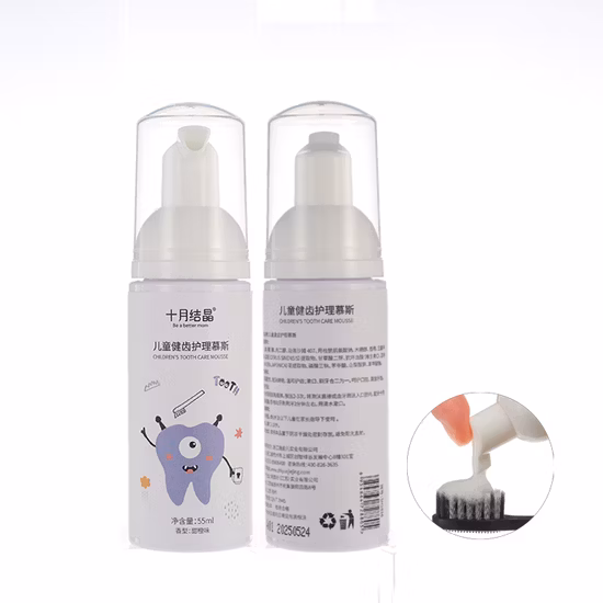 Crianças do xilitol do produto comestível/pasta de dente do bebê OEM Anticavity dentes que clareiam o dentífrico da musse da espuma das crianças